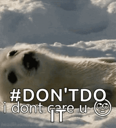 Seal Saying Dont Do I Don't Care GIF