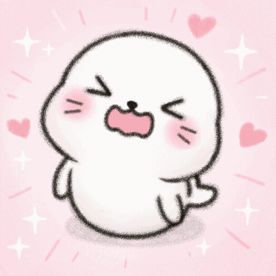 Seal With Open Mouth And Hearts Around It GIF