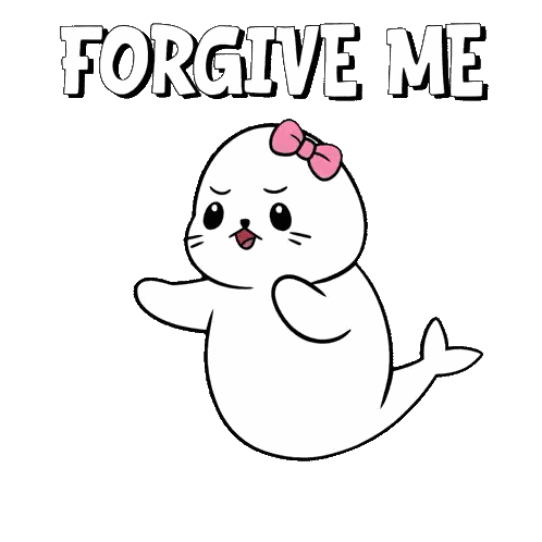 Seal With Pink Bow Forgive Me Sticker