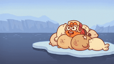 Seals Lying On Ice Floe GIF