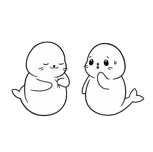 Seals Standing With Red Heart Sticker