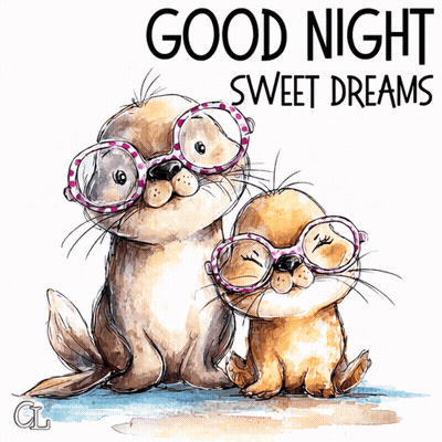 Seals Wearing Glasses Good Night Sweet Dreams GIF