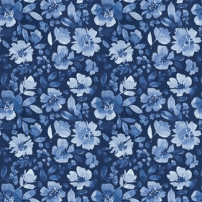 Seamless Pattern Blue Flowers On Dark Blue GIF