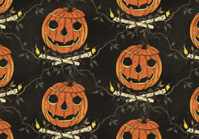 Seamless Pattern Of Pumpkins With Faces GIF