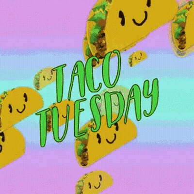 Seamless Taco Pattern Saying Taco Tuesday GIF