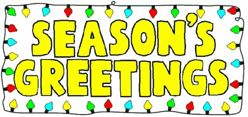 Season's Greetings Sign With Christmas Lights Sticker