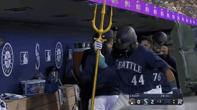 Seattle Baseball Player With Trident GIF