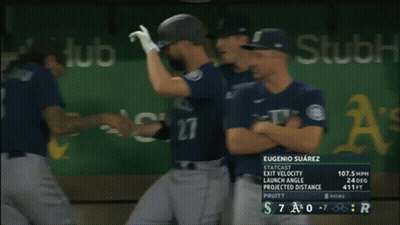 Seattle Baseball Players Celebrate GIF