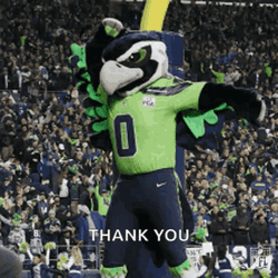 Seattle Seahawks Mascot Thank You GIF