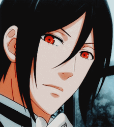 Sebastian Michaelis Black Butler Hand Chin Smile GIF