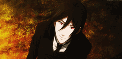 Sebastian Michaelis Black Butler Look Up GIF