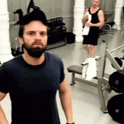 Sebastian Stan Funny Body Show Off GIF
