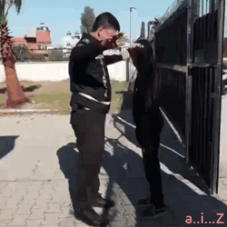Security Guard Reverse Pat Down GIF