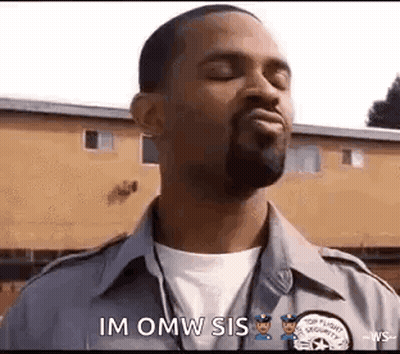 Security Uniform Man Funny Face Saying Im Omw Sis GIF