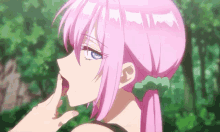 Seductive Girl With Pink Anime Hair  GIF