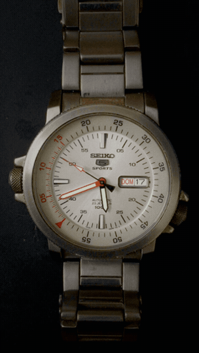 Seiko Sports Watch Showing Date GIF