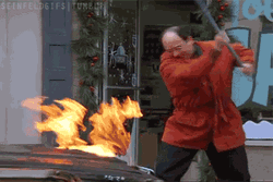 Seinfeld Car On Fire  GIF