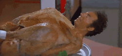 Seinfeld Kramer Giddy Up Turkey Body GIF
