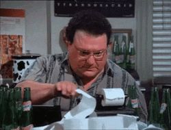 Seinfeld Newman Computing Bills GIF
