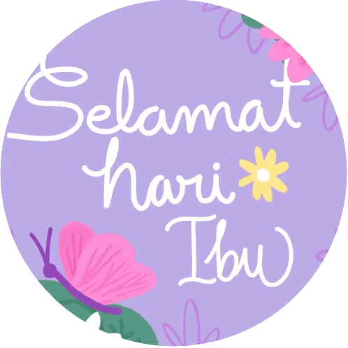 Selamat Hari Ibu Sticker With Flowers And Butterflies Sticker
