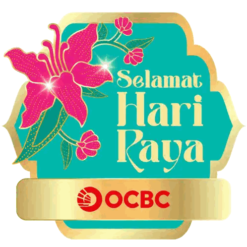 Selamat Hari Raya Sticker With Pink Flower Sticker