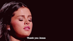 Selena Gomez Eyes Closed Thank You Jesus GIF