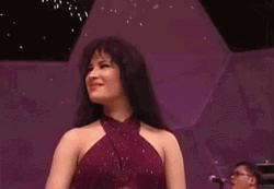 Selena Quintanilla Waving Confetti Shower GIF