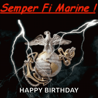 Semper Fi Marine Happy Birthday Lightning Strike GIF