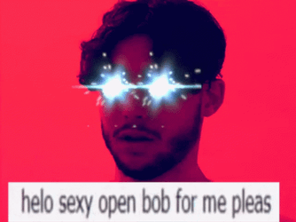 Send Bobs Laser Eyes Meme GIF