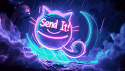 Send It Glowing Cat Face GIF