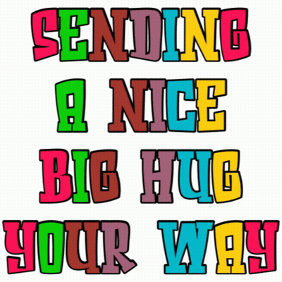 Sending A Nice Big Hug Your Way In Colorful Letters GIF
