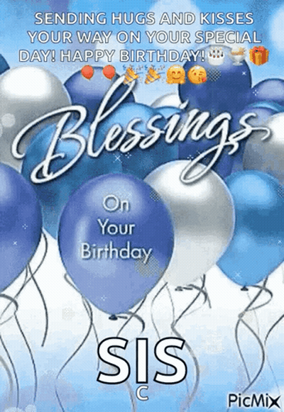 Sending Hugs And Kisses Happy Birthday Blessings GIF