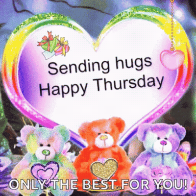 Sending Hugs Happy Thursday Greeting Card GIF