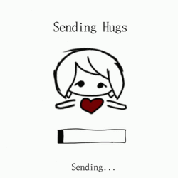 Sending Hugs Peach GIF