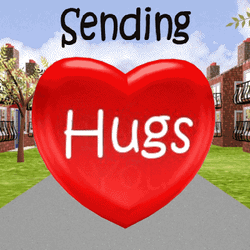 Sending Hugs Spinning Heart Animated Greeting GIF