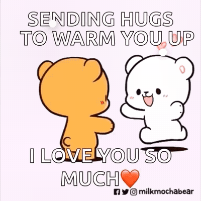 Sending Hugs To Warm You Up I Love You So Much Milk Mocha Bear GIF