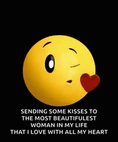 Sending Kisses Smiley Face GIF