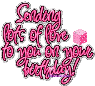 Sending Lots Of Love To You On Your Birthday Written In Pink Sticker