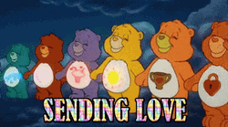 Sending Love Carebear Hearts GIF