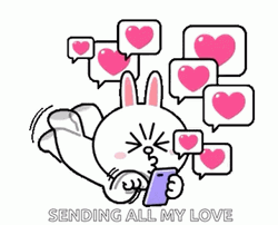 Sending Love Cony Heart GIF