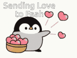 Sending Love Penguin Hearts GIF