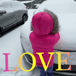Sending Love Snow Kid  GIF