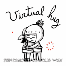 Sending Love Through Virtual Comfort Hug GIF