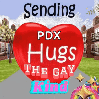 Sending PDX Hugs Red Heart GIF