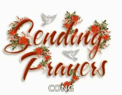 Sending Prayers Greeting Card With Roses And Doves GIF