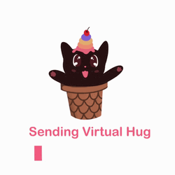Sending Virtual Hug Cat Ice Cream GIF