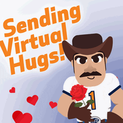 Sending Virtual Hug Cowboy Hearts GIF