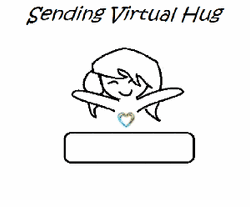 Sending Virtual Hug Girl Moving Sketch GIF
