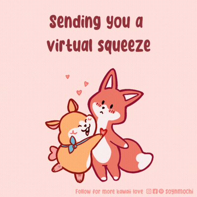 Sending You A Virtual Squeeze With Two Animals Hugging GIF