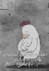 Sending You My Heart Animated Chicken GIF